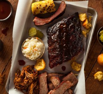Barbecue Smoked Brisket and Ribs Platter